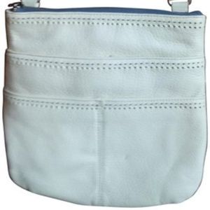 Brighton Cecil White Pebbled Leather Cross Body